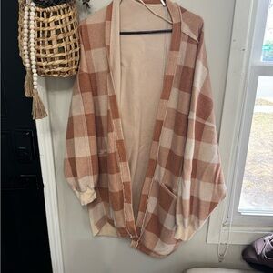 Free People Beige and Tan Knit Cardigan